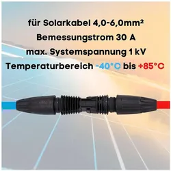 Kalitec, Zubehör Stromerzeuger, Weidmüller PV-Stick Solarstecker 10er Set komplett Stecker und Buchsen I werkzeuglose Montage I für (Solarstecker)