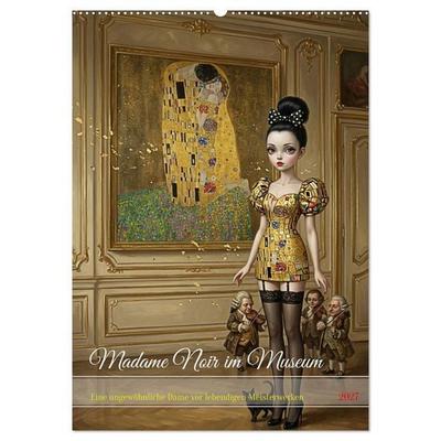 Madame Noir im Museum (Wandkalender 2027 DIN A2 hoch), CALVENDO Monatskalender