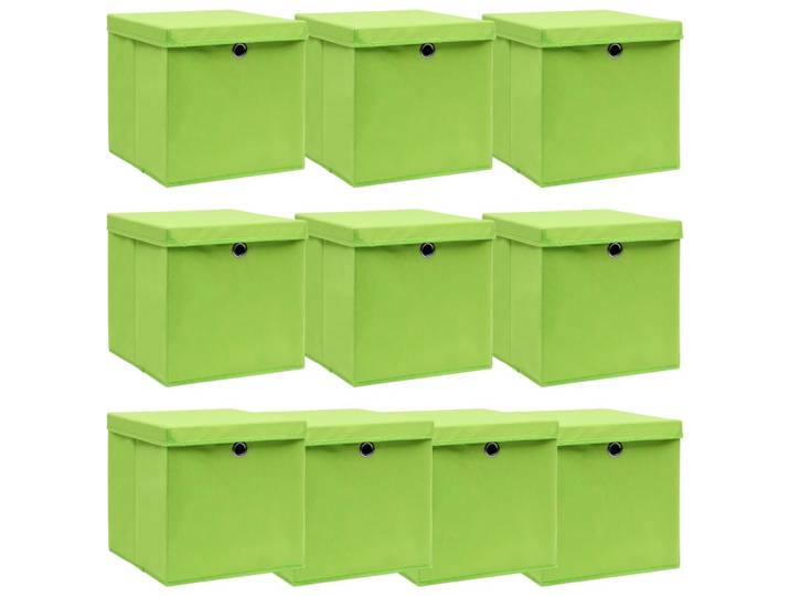 Boîtes De Rangement Avec Couvercles 10pcs Vert 32x32x32cm Tissu Vidaxl