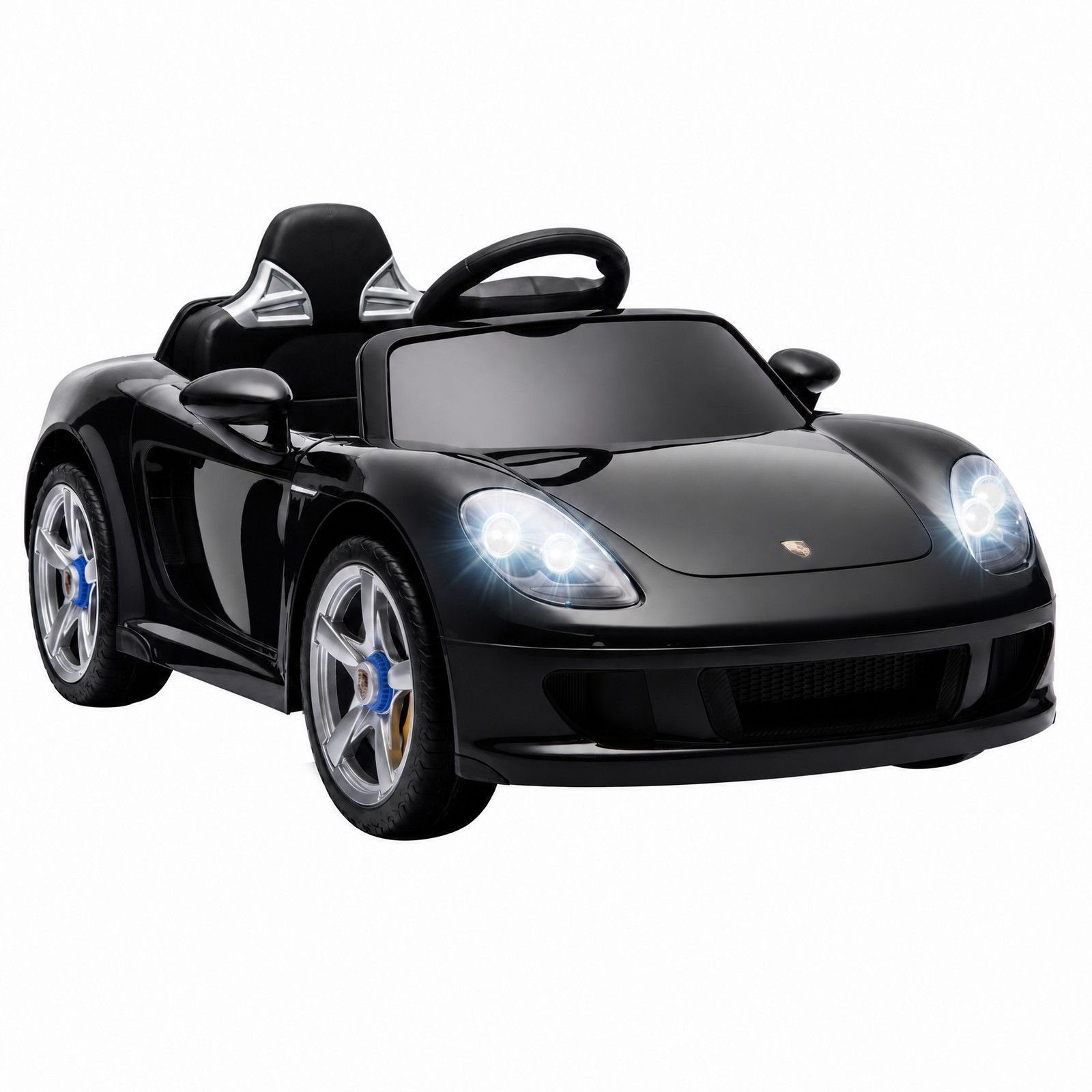 AIYAPLAY Porsche 12V elektrische kinderauto met lithiumaccu, afstandsbediening en 2 motoren