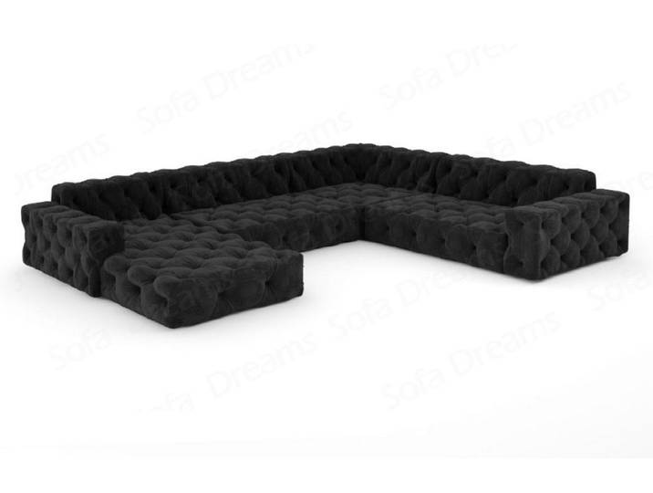 Sofa Dreams Sofa Stoff Samt Designer Samtstoff Sofa Polstersofa Menorca U Form Modern, Chesterfield