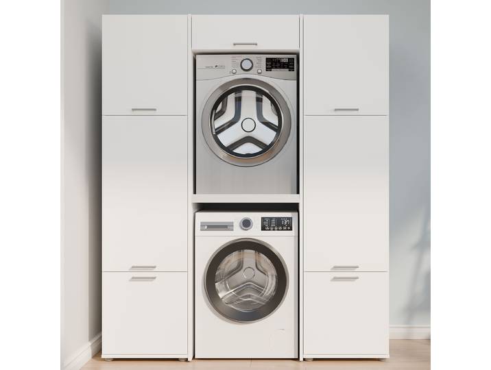 home24 Set voor wasruimte combi A 167 x 202 x 68cm wit/wit