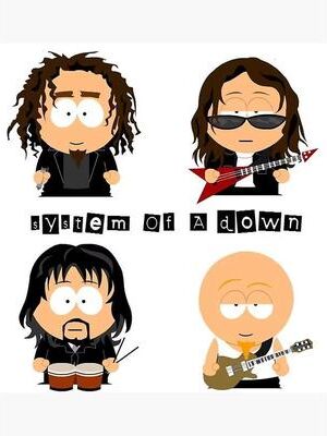 Inspired Finds System Of A Down Canvas Poster Set Heavy Metal Album Wall Art Decor cartoon Style Band Illustratio 7.87x11.81in Unframed