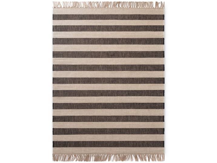Tapis jute à franges fait main crème et marron 120x170cm