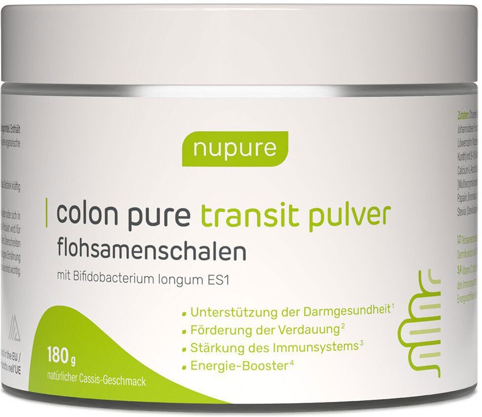 Nupure colon pure transit pulver flohsamenschalen 180 g Pulver