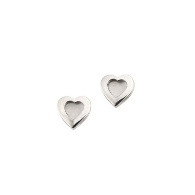 Paar Ohrstecker FIRETTI "Schmuck Geschenk Titan Ohrschmuck Ohrringe Herz", silber (titanfarben), Ohrringe, Damen, Titan