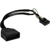 USB 2.0 Adapter, 19Pin Stecker > 9Pin Buchse schwarz, 15cm