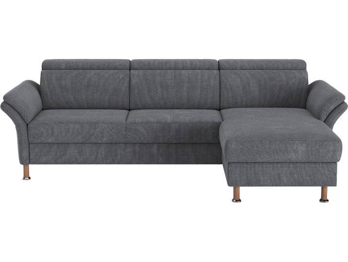 Ecksofa, 100% Polyester, Grau, 260×172 cm, Mit Motorischen Funktionen, Klassisch, Home-affaire