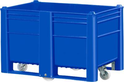 Palettenbox, mit 4 Rollen, geschlossen, 500 l