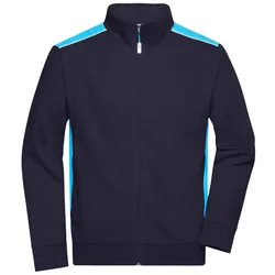 Sweat-Jacke "JN870" - S - navy/turquoise