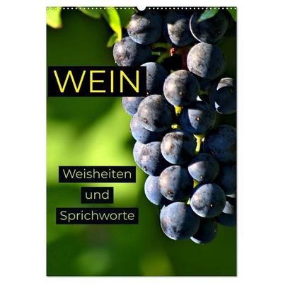 WEIN Weisheiten und Sprichworte (Wandkalender 2027 DIN A2 hoch), CALVENDO Monatskalender