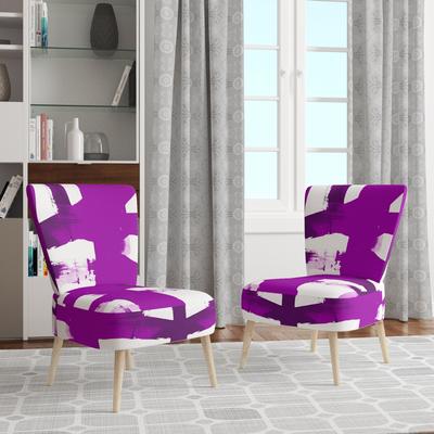 DESIGN ART "Designart ""Black & White Crossing Paths I"" Upholstered Abstract Accent Chair - Modern Arm Chair For Bedroom"