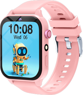 Shopalltechgadgets Kids Smart Watch With Camera HD Touch Screen Games And Alarm Clock pink
