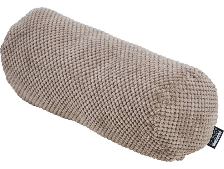 Nackenrolle DONE. EIRA , beige (taupe), B:50cm H:22cm L:50cm, Polyester, Funktionskissen, Nackenrolle, Weicher Webstoff