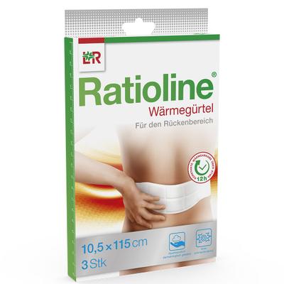 Ratioline Wärmegürtel Rückenbereich 10,5x115 cm 3 St Pflaster