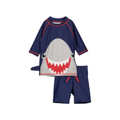 Shirt & Shorts BLUE SEVEN, Jungen, Gr. 128 (134), ultramarin, Jersey, Obermaterial: 85% Polyester, 15% Elasthan, bedruckt, unifarben, KOB Set-Artikel, Beach-Set für den Strandurlaub
