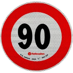 Reflektierender Aufkleber LAMP Geschwindigkeitsbegrenzung 90 km/h Schild B-33