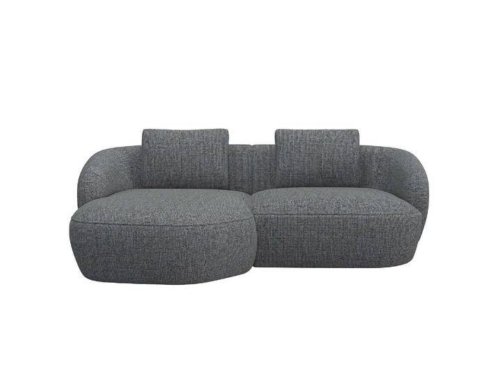 Wohnlandschaft, Moss Grün, 217x146 cm, Polyester, L-Form mit Recamiere, Modern