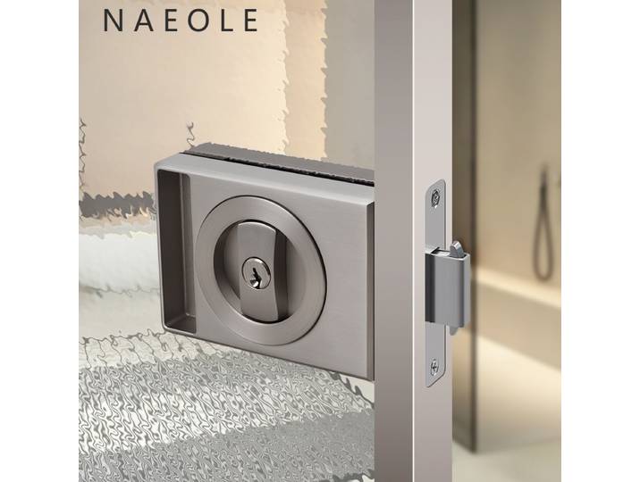 16 serrure de porte coulissante en verre à cadre extrêmement étroit, salle de bains, balcon, bureau avec clé, serrure de porte coulissante en verre en alliage de Zinc