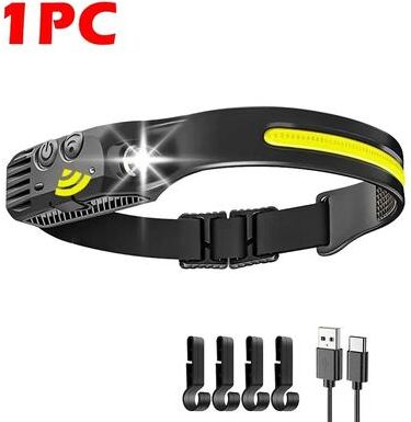 Uplifted Finds Panoramic COB LED 5 Mode Motion Sensor Rechargeable Headlamp 1 Pc With Hooks