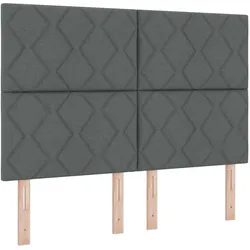 vidaXL, Boxspringbett, Boxspringbett Mit Matratze & Led Stoff Dunkelgrau (140 x 190 cm)
