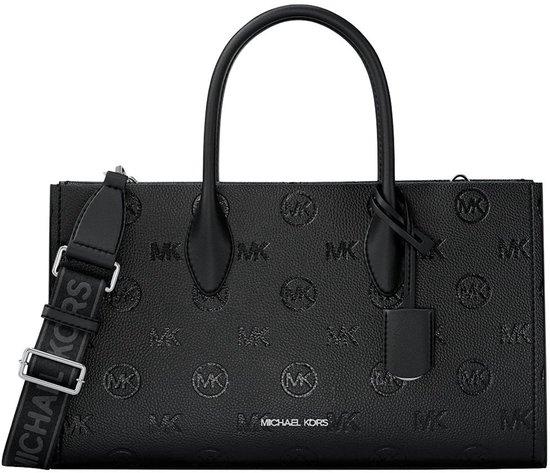 Michael Kors Handtasche - Doppelter Griff, Verstellbarer Schulterriemen, Polyurethan, Schwarz