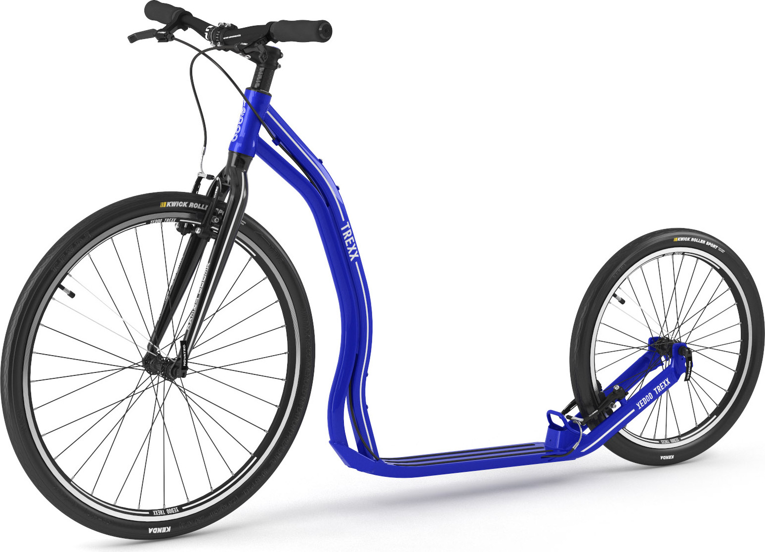 Yedoo Trexx Sport Alloy Roller Scooter Tretroller - für Erwachsene und Teenager, bis 130 kg, mit Luftreifen 26/20 und verstellbarem Lenker Blau
