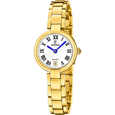 Quarzuhr FESTINA "Mademoiselle", goldfarben, silberfarben, silberfarben, Armbanduhren, Damen, goldfarben, Quarzuhr, Armbanduhr, Damenuhr, Edelstahlarmband, analog, Tag