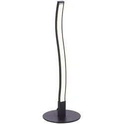 LED-Tischleuchte, schwarz, Wellenform, warmweiße Lichtfarbe, modern