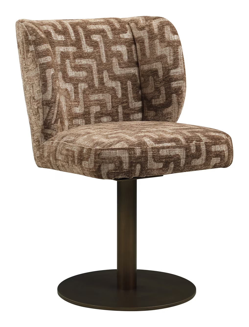 Richmond Interiors Draaibare Eetkamerstoel Fiona Labyrinth-stof - Bruin