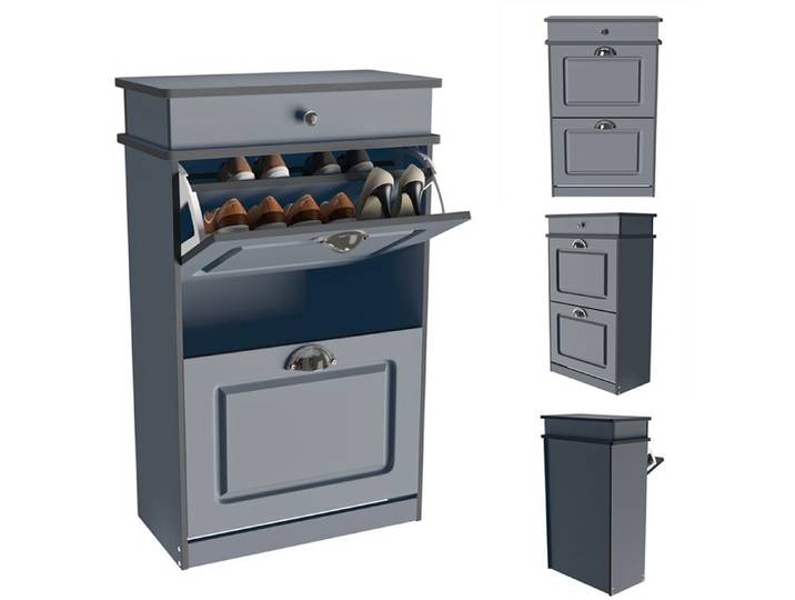 SUPFINE Meuble d'entrée Rangement pour Chaussures - 53 × 22 × 85 cm - Armoire à Chaussures en MDF - Meuble à Chaussures