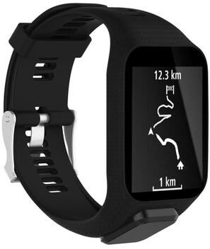 Everyday Crate TomTom Runner 2 Band Soft Silicone Watch Strap Sport Replacement For Runner 2 And Runner 3 black