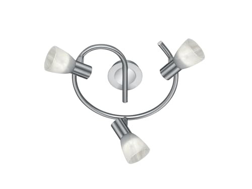 Trio Leuchten Levisto LED plafondlamp in mat nikkel en wit glas, Diameter: 30 cm