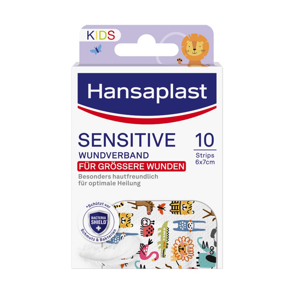 Hansaplast Kids Pflasterstrips sensitive 6x7 cm 10 St Pflaster