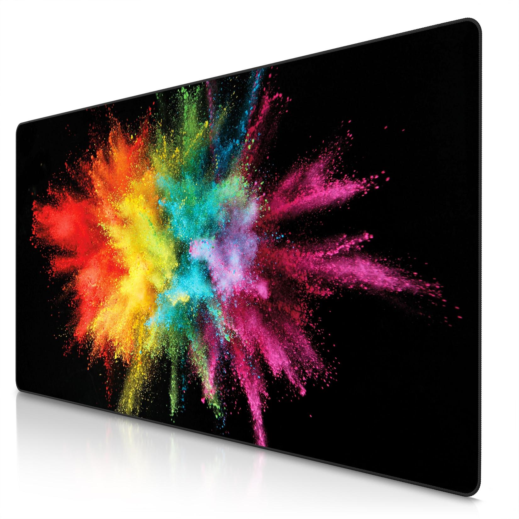 Titanwolf Gaming Mauspad XXXL Speed Gaming Mousepad 1200x600 mm, Deskpad, rutschfest & abwaschbar, für Speed & Präzision, Color Explosion