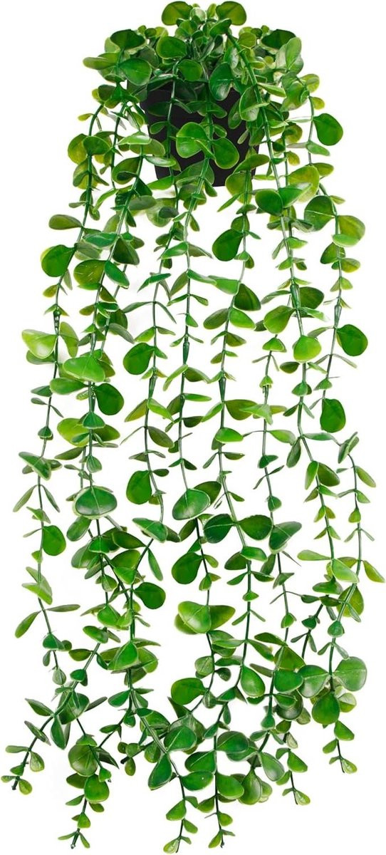 Kunstmatige hangplanten voor plank, faux eucalyptus wijnstok in pot voor huisdecoratie