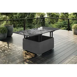 OUTFLEXX Loungetisch, anthrazit, Aluminium, ausziehbar und höhenverstellbar, witterungsbeständig