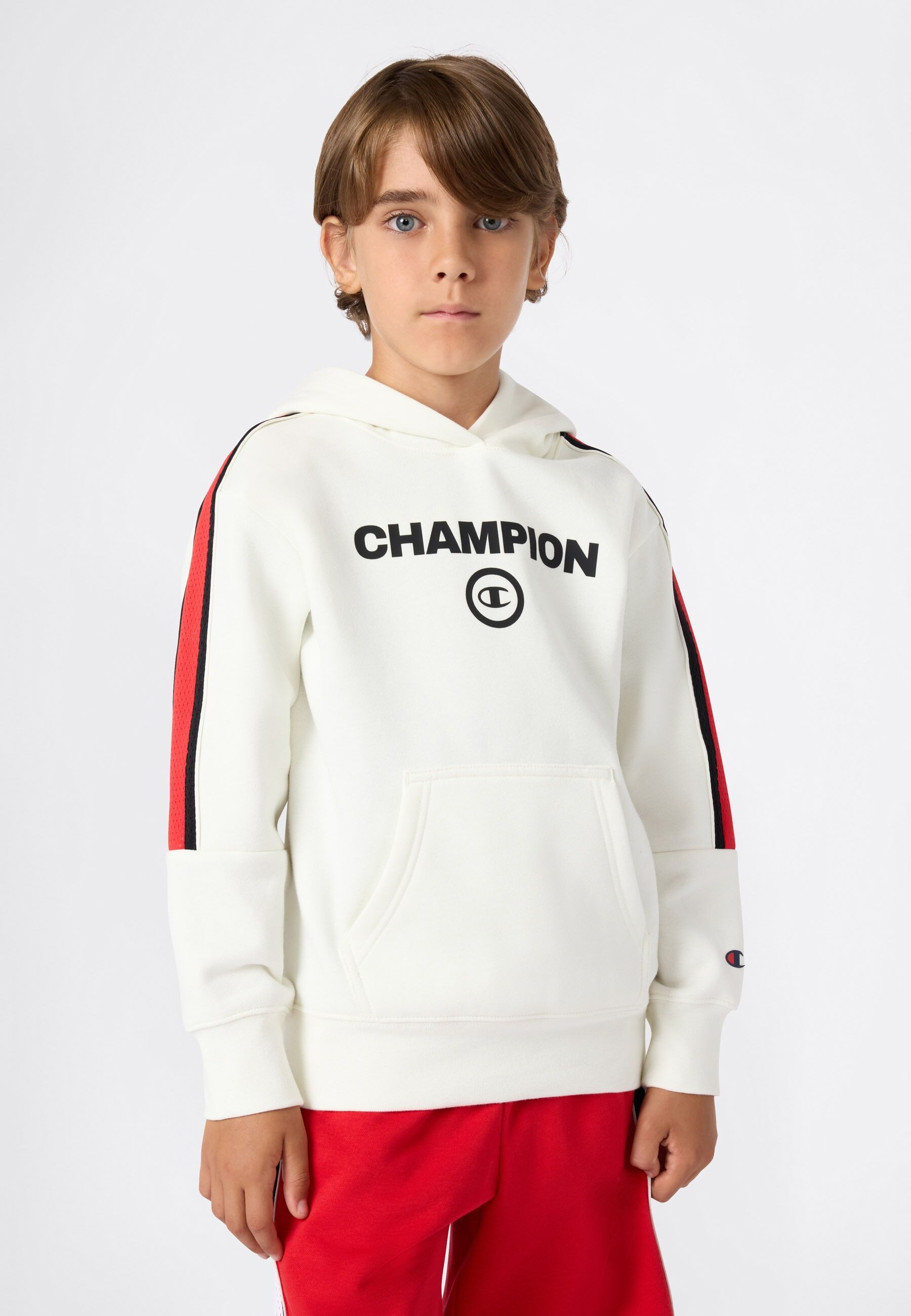 Kapuzensweatshirt CHAMPION, Jungen, Gr. XXL (176), weiss (iwt, sed, iwt), Obermaterial: 73% Baumwolle, 27% Polyester, Sweatshirts Kapuzensweatshirt, mit Kapuze, aus Baumwolle und Polyester iwt, sed, iwt XXL (176)