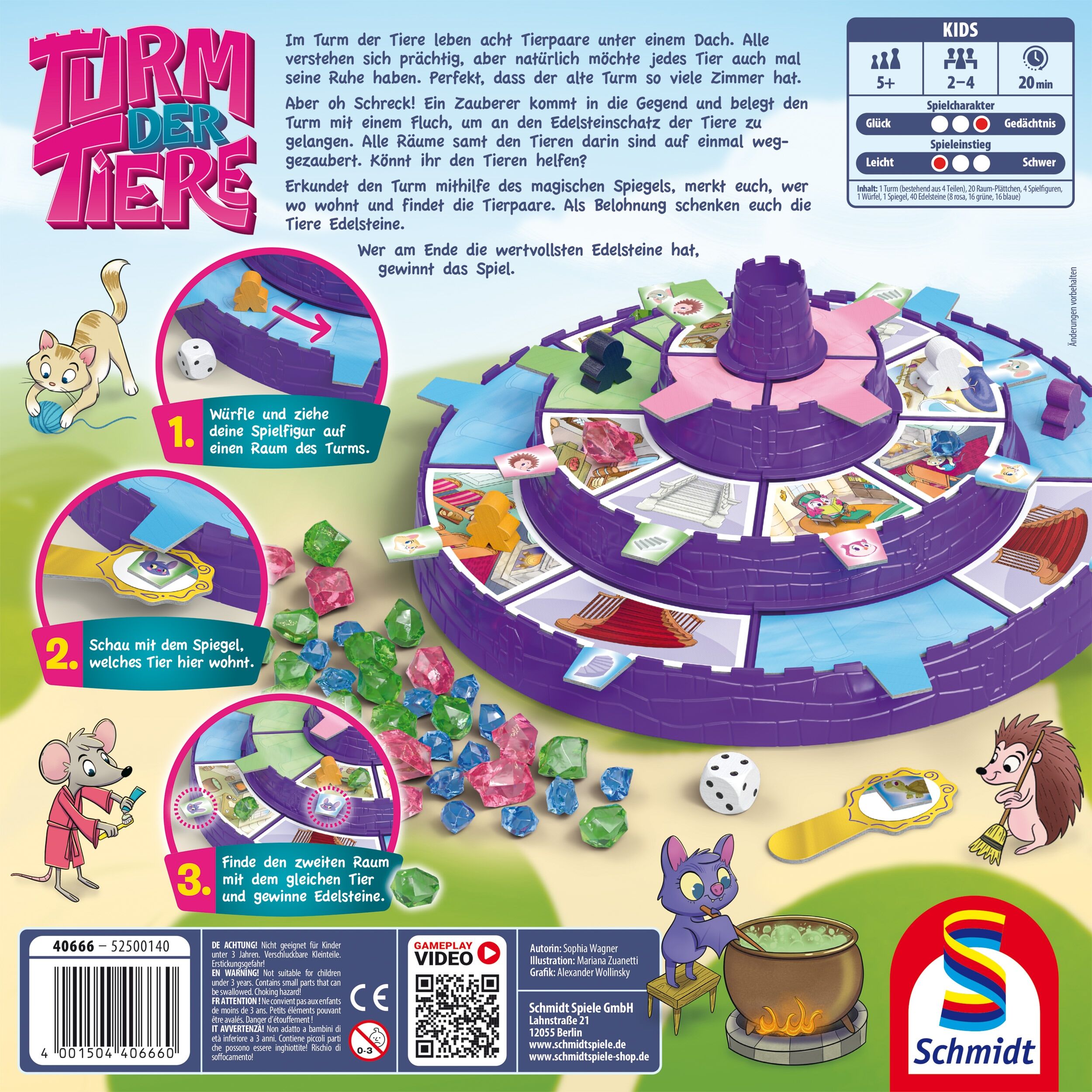 Spiel SCHMIDT SPIELE "Turm der Tiere", bunt, Spiele, Kinder, Spiel