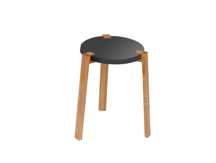 A2 Happy Hocker Grau, Eichenbeine