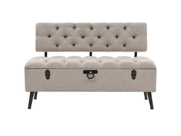 Banc de rangement - MOTHINESSTO - LY5704 - 110 cm - MODERNE Banc de rangement avec dossier 110 cm Crème Tissu 60100