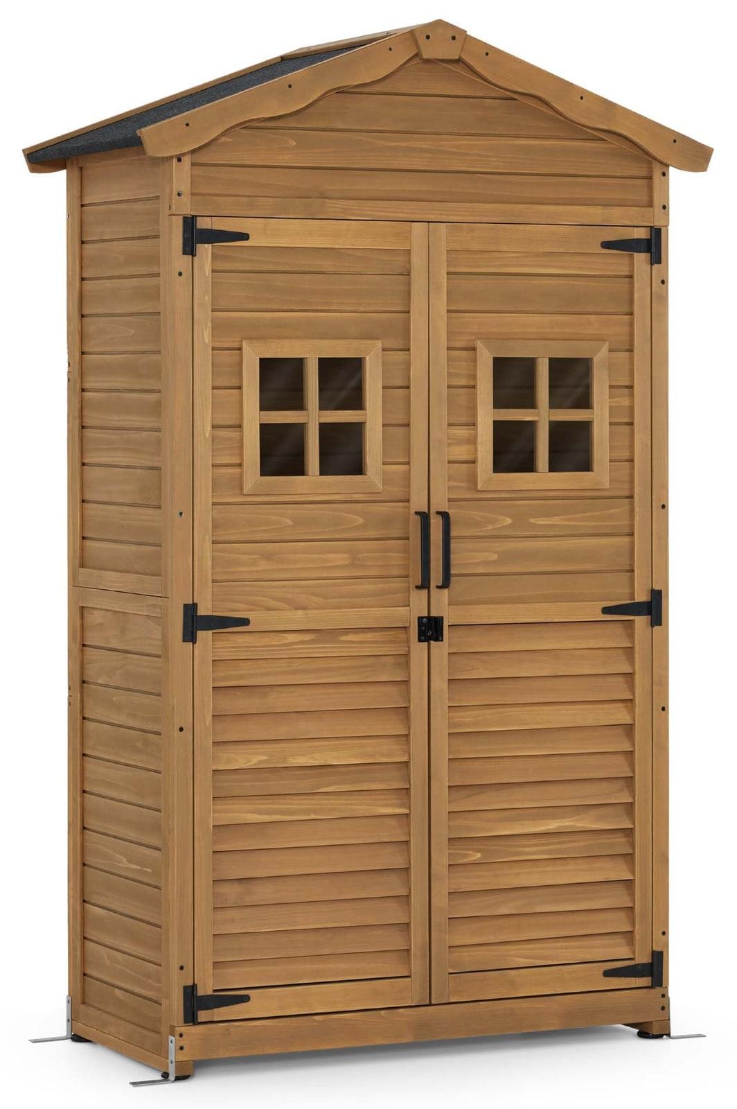 Gartenhaus Geräteschuppen Holz - Witterungsbeständig - Natur - 57 x 109 x 180 cm