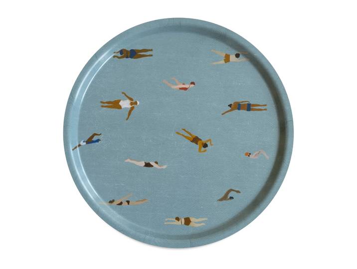 Fine Little Day Swimmers dienblad Ø38 cm Blauw