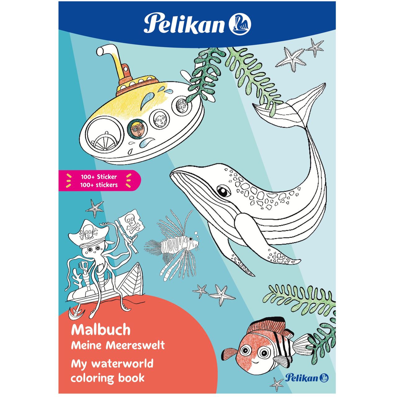 Pelikan Malbuch Blue Sea mit Stickern, 48 Seiten FSC Mix