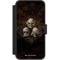 Nivocase Klapphülle für Apple iPhone 12 mini Handyhülle aus Kunst Leder NIVOflip schwarz Art Gothic (Apple iPhone 12 mini), Smartphone Hülle, Schwarz