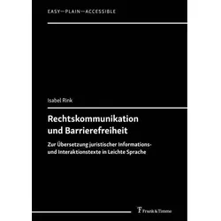 Rechtskommunikation und Barrierefreiheit, Fachbücher von Isabel Rink
