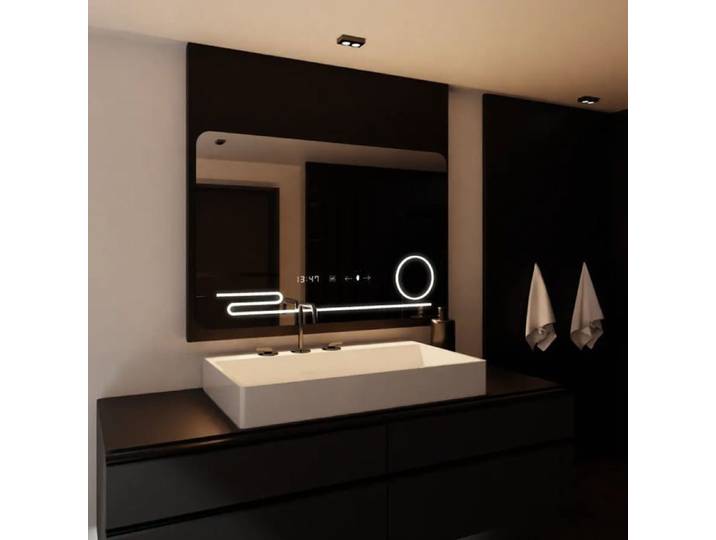 Miroir de Salle de Bain Alessandro Design 120x80 Desembuage Thermometre Loupe Cosmetique W36