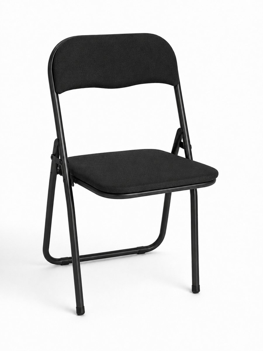 Kadirelli Set van 2 Klapstoelen - Zwart - Opvouwbare Stoelen met Bekleding