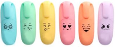 WHITE LABEL Pack Mini-Marcadores pastel   6 cores
