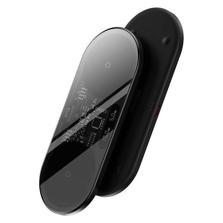 Baseus Digital LED Display 2in1 Wireless Charger (20 W) (WXSX010101)